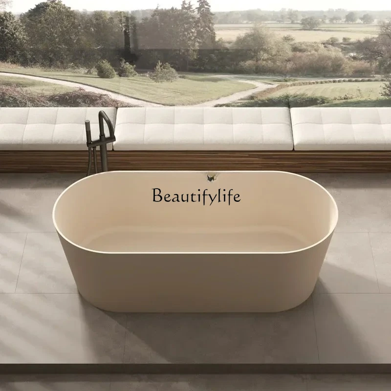 

Integrated bathtub Double hotel home free-standing artificial stone oval bathtub