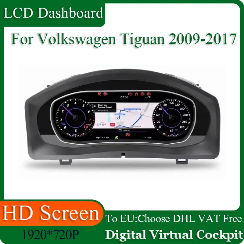 

LCD Digital Display Dashboard Panel For Volkswagen VW Tiguan 2009-2017 Instrument Cluster Cockpit Speedometer Headunit