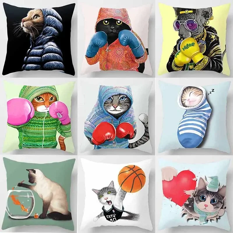 Customizable Pet Basketball Pillowcase Car Sofa Cushion Cover Bed Bird Pillowcase Autumn Cool Boxing Cat Belt Clothes Pillowcase