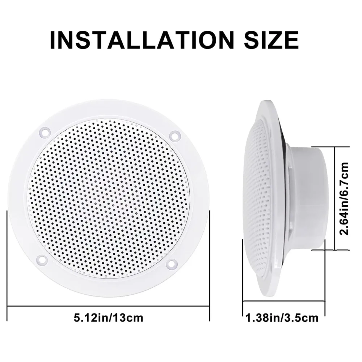 4 Inch 160W  In-Wall Ceiling Waterproof Speaker Surround Sound Speaker  Kitchen Bathroom Yacht Outdoor Theater