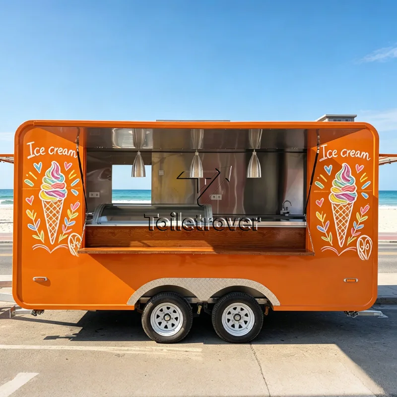 

Medium Outdoor Mobile Food Truck Trailer Mobile Food Cart Trailer Fast Food Truck Commercial Food Truck for USA