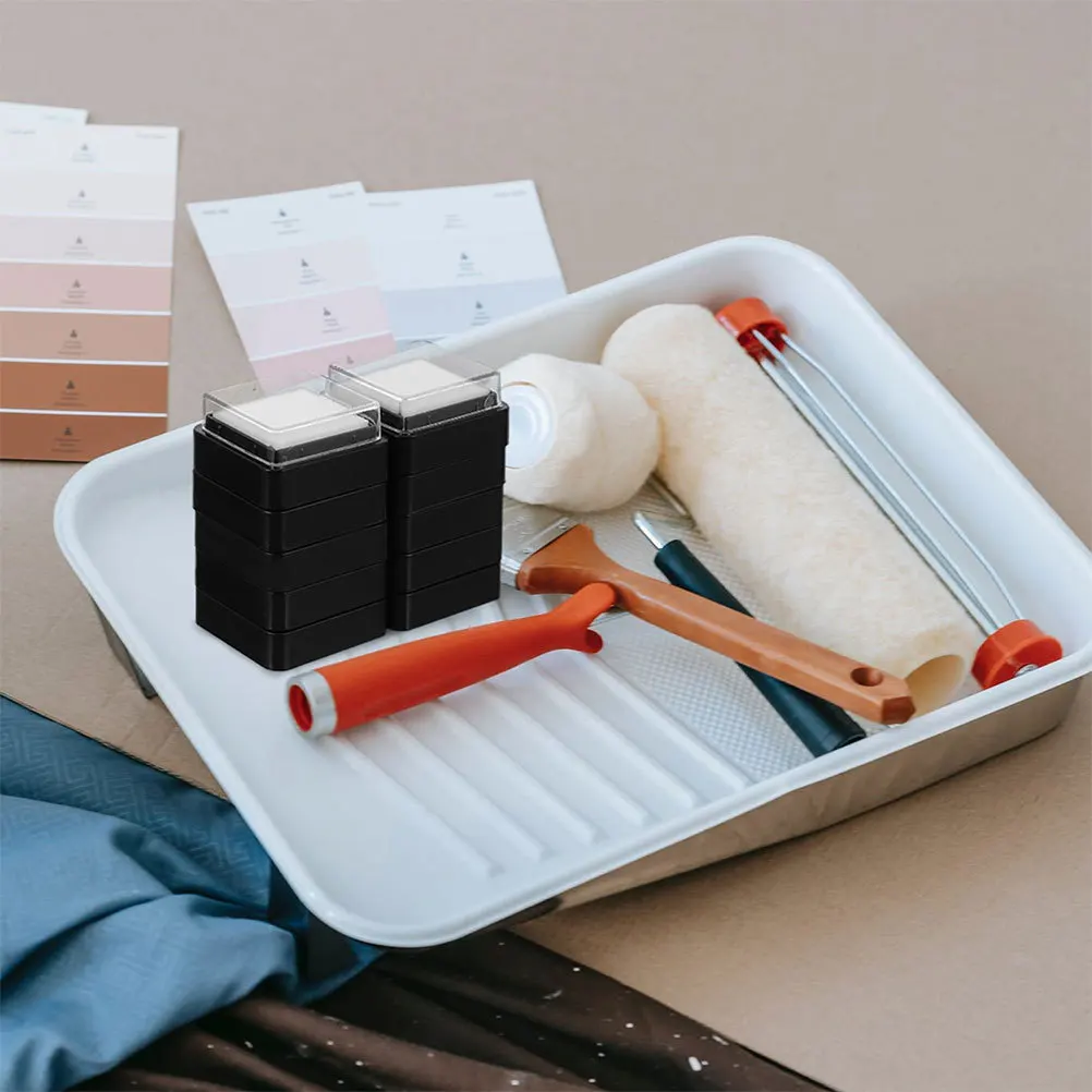 16Pcs Small Blank Ink Pads 3x3cm Dry Stamp Pad for Crafting Painting Embossing Portable Reusable Inkpad Ideal for Home School