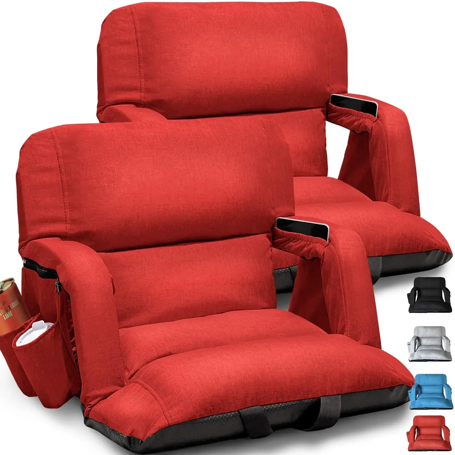 Wide Stadium Seats With Back Support 2 Pack, Exclusive 