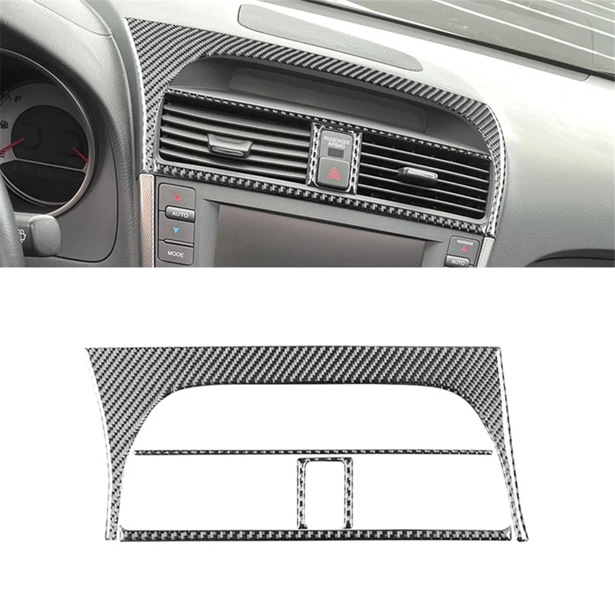 Carbon Fiber for Honda Acura TL 2004-2008 LHD Car Center Air Condition Vents Cover Trim Stickers Interior Accessories