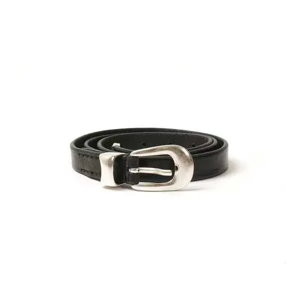 Momoluna Women Buckled Leather Belt Black 2 Cm Belt