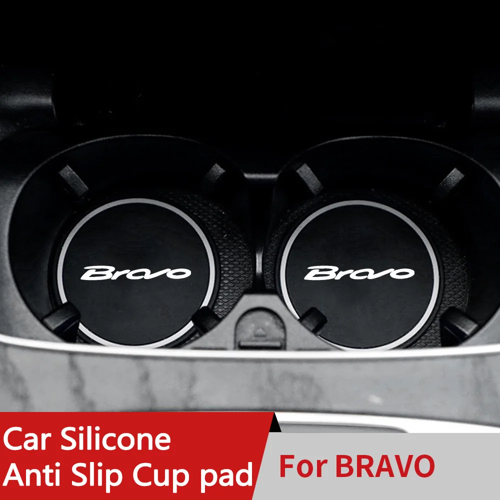 Portavasos antideslizante para coche, almohadillas de posavasos para Fiat Bravo 2007 2008 2009 - 2011 2012, soporte para vasos, alfombrilla de silicona, 2 uds.