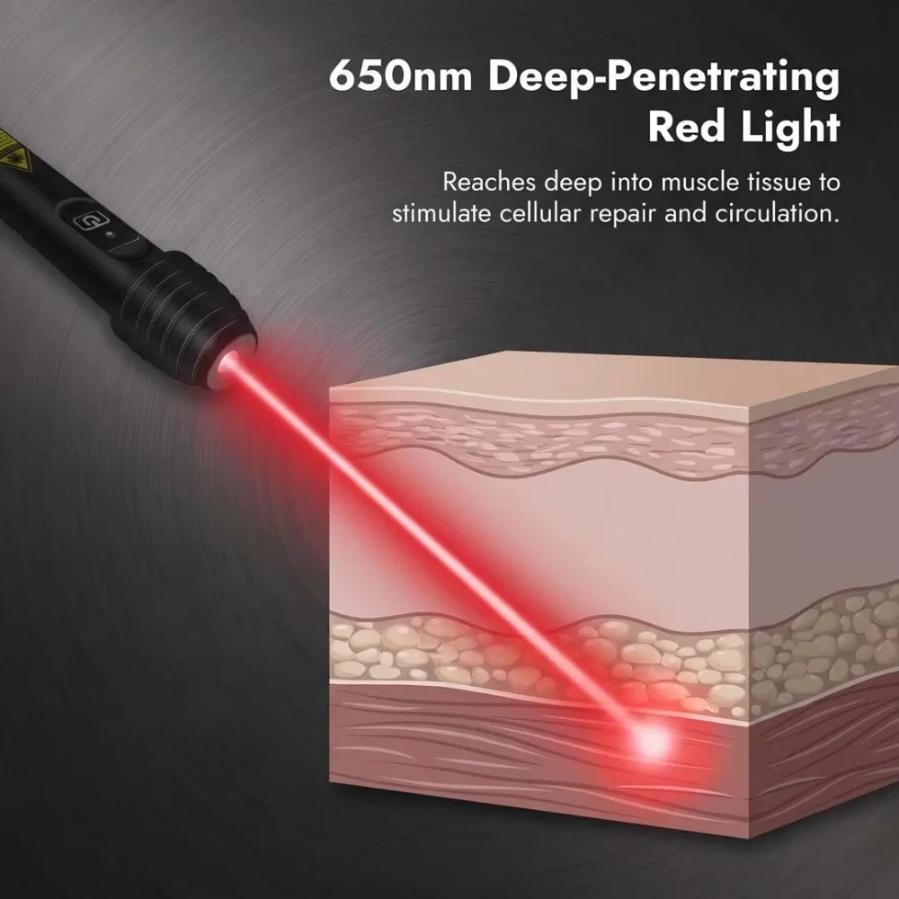 ZJZK 808nm 200mW Handheld Cold Laser Pen 1 Diode Medical Laser Therapy for Sports Injuries Muscle Strains Swelling Inflammation