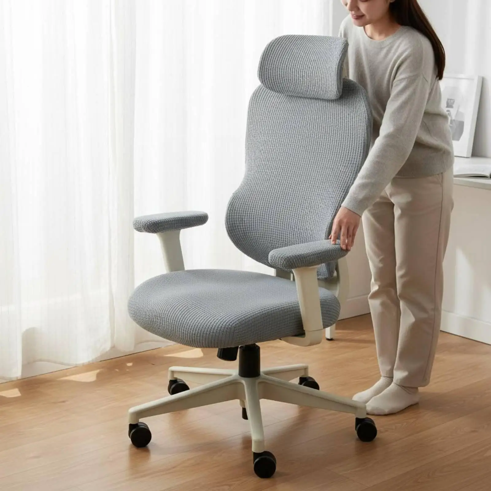 Soft Breathable Chair Armrest Cover for Gaming Swivel Chair with Elastic Fit and Easy Maintenance Home Office