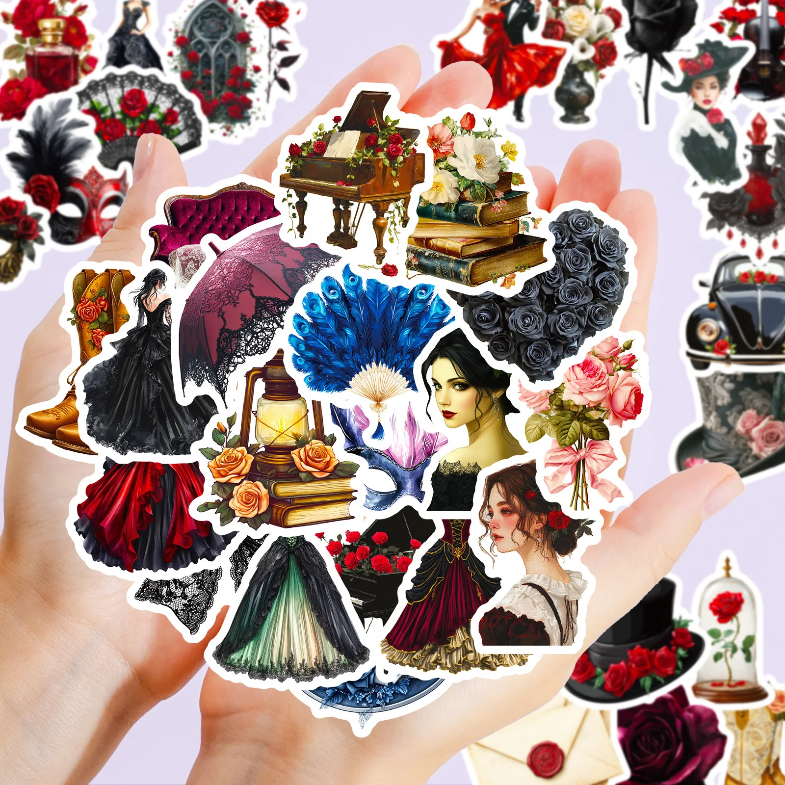 

56PCS Retro Dark Style Masquerade Cool Stickers Personalized Creative Decoration Waterproof Graffiti Decoration Toys for Helmet