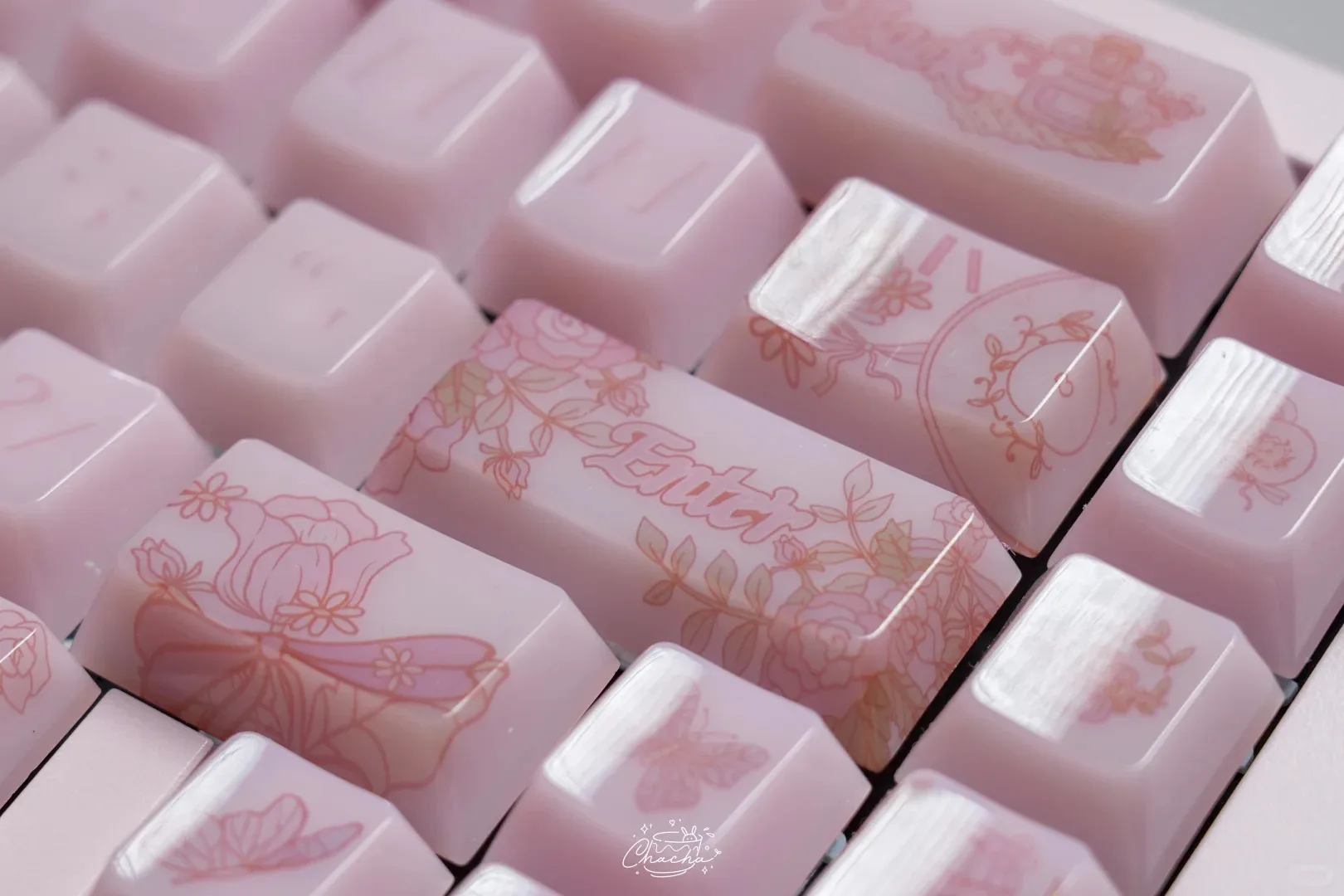 Time Ballet Keycap Little Jelly Fc Height 130/139Keys Pc Pbt Flower Pink Purple Flower Keycap