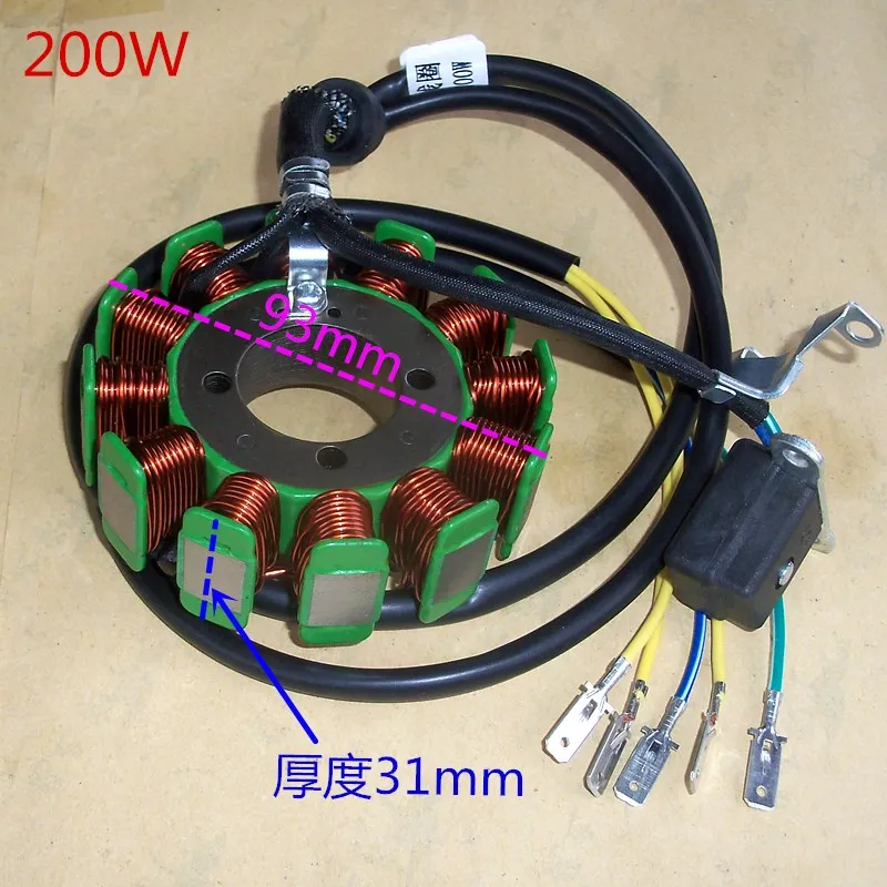 

Motorcycle Magneto Coil for Honda Loncin Lifan Dayun Zongsheng CG125 CG200 LX200 ZS150 HJ150/200 200W/250W 12/18 Poles Stator