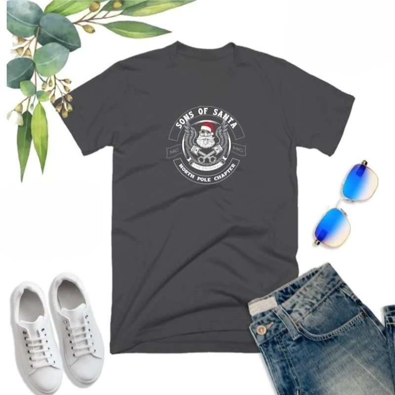 أبناء سانتا تي شيرت القطب الشمالي الفصل دراجة نارية نادي MC سانتا كلوز مضحك عيد الميلاد عيد الميلاد عيد الميلاد المشجعين هدية الرجال المحملة الأعلى #2