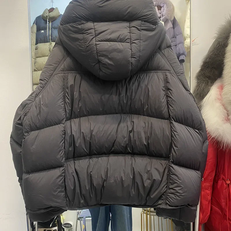 المرأة أسفل سترة معطف المرأة أسفل سترة 2025 جديد دافئ مقنعين سميكة الأبيض بطة أسفل الترفيه الشتاء المرأة أسفل سترة