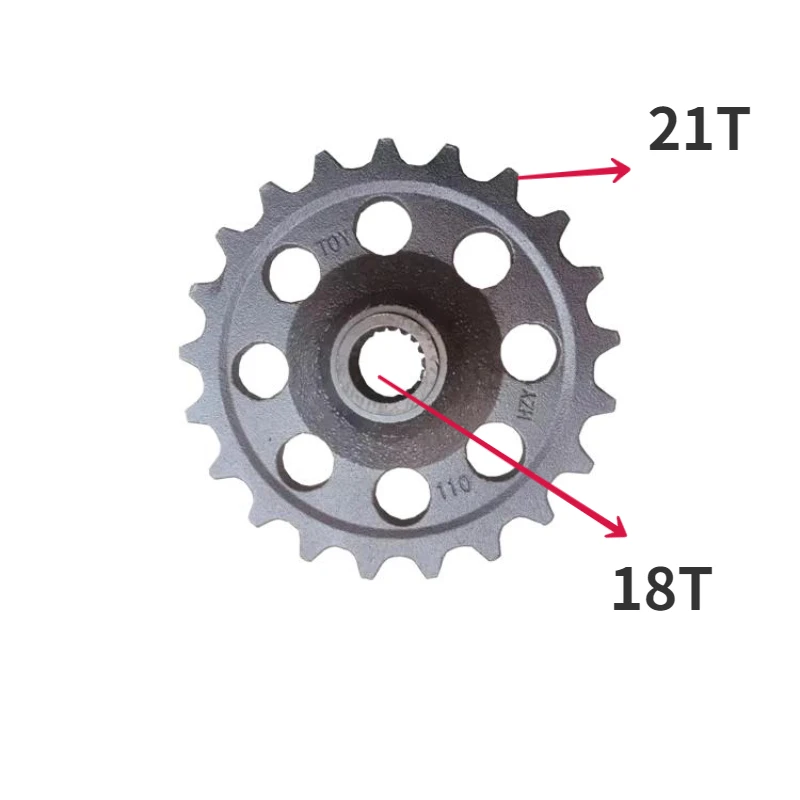 Mini-digging spline drive teeth outer 21 teeth, inner 18 teethes walking teeth