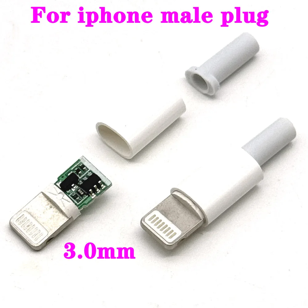 

1sets USB For iphone male plug with chip board connector welding 3.0mm Data OTG line interface DIY data cable adapter parts