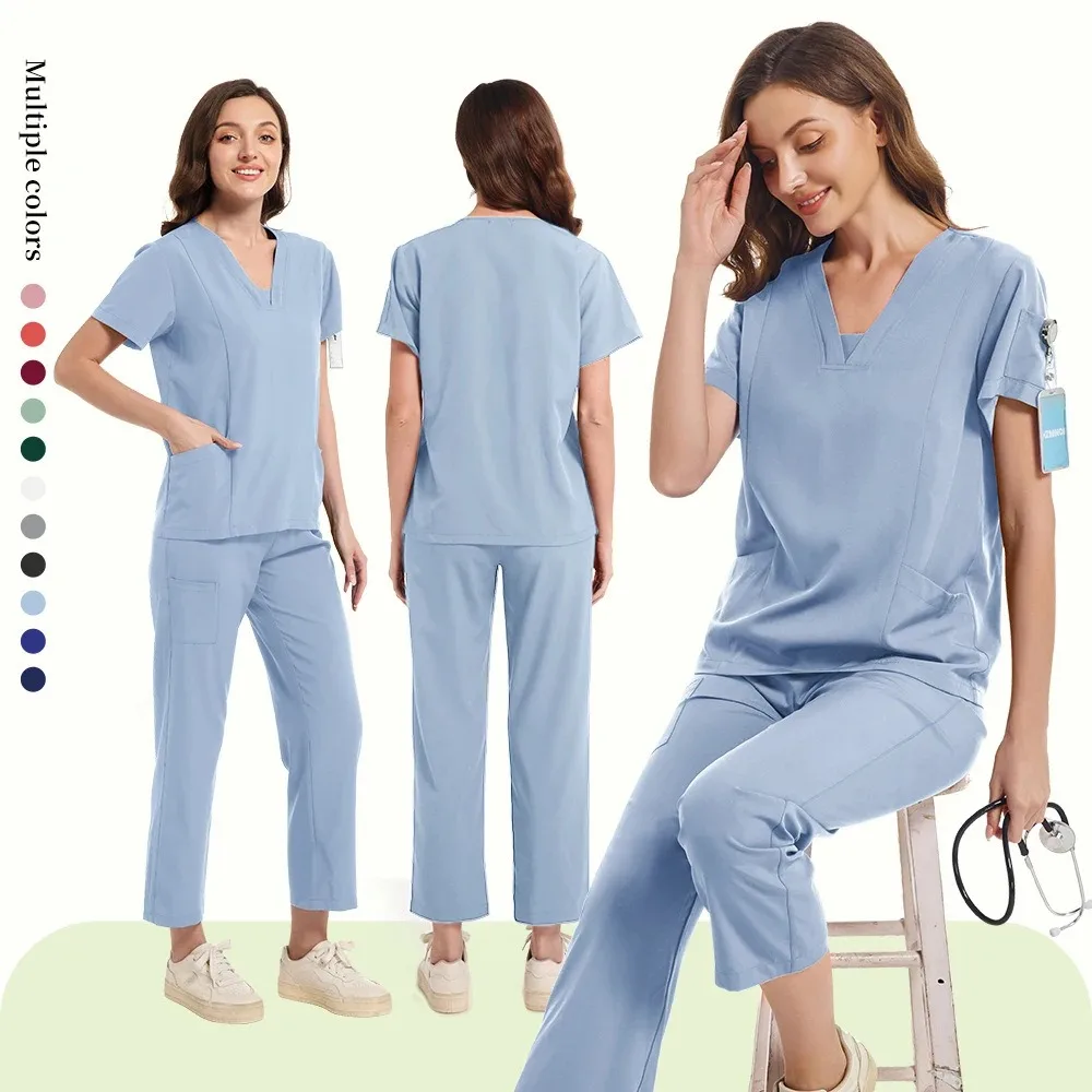 

Medical Uniform Scrub Hospital Working Scrubs Set Wholesale Nursing Scrub Uniforms Women Healthcare Pharmacy Clinic Work Clothes