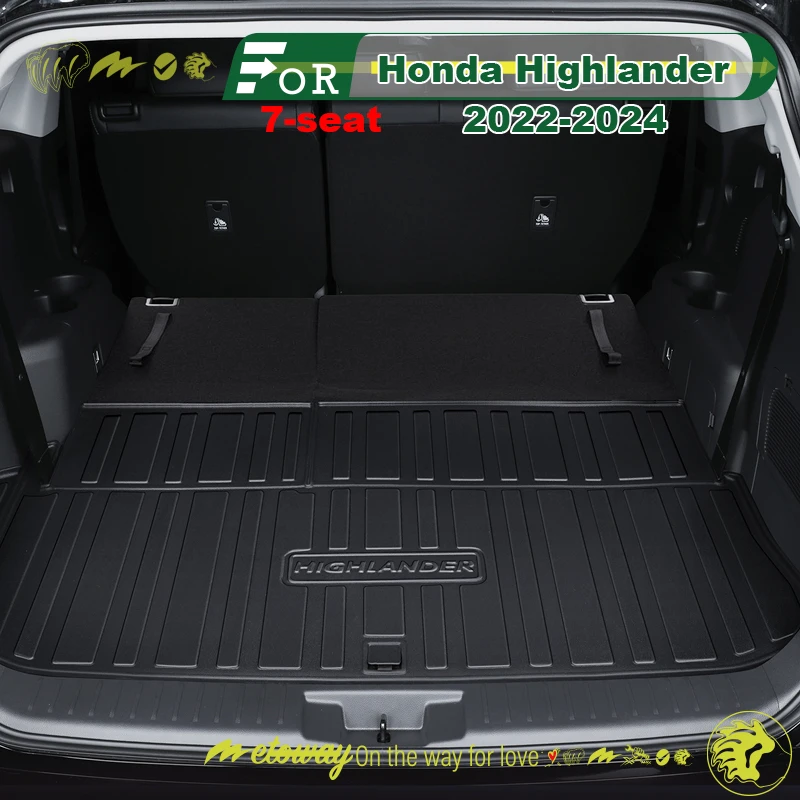 For Toyota Highlander 2006-2024 Custom Fit Car Trunk Mat All Season Black Cargo Mat 3D Shaped Laser Measured Trunk Liners