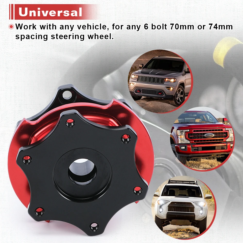 Universal Aluminum D Shaple Steering Wheel Quick Release Hub Adapter Black-RED or Black