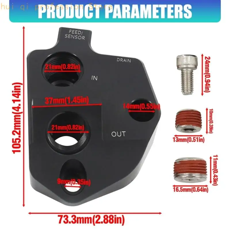Ölkühlungs-Adapterplatte mit Ablassetiketten und Aluminiumgehäuse H8WE – Detail 6
