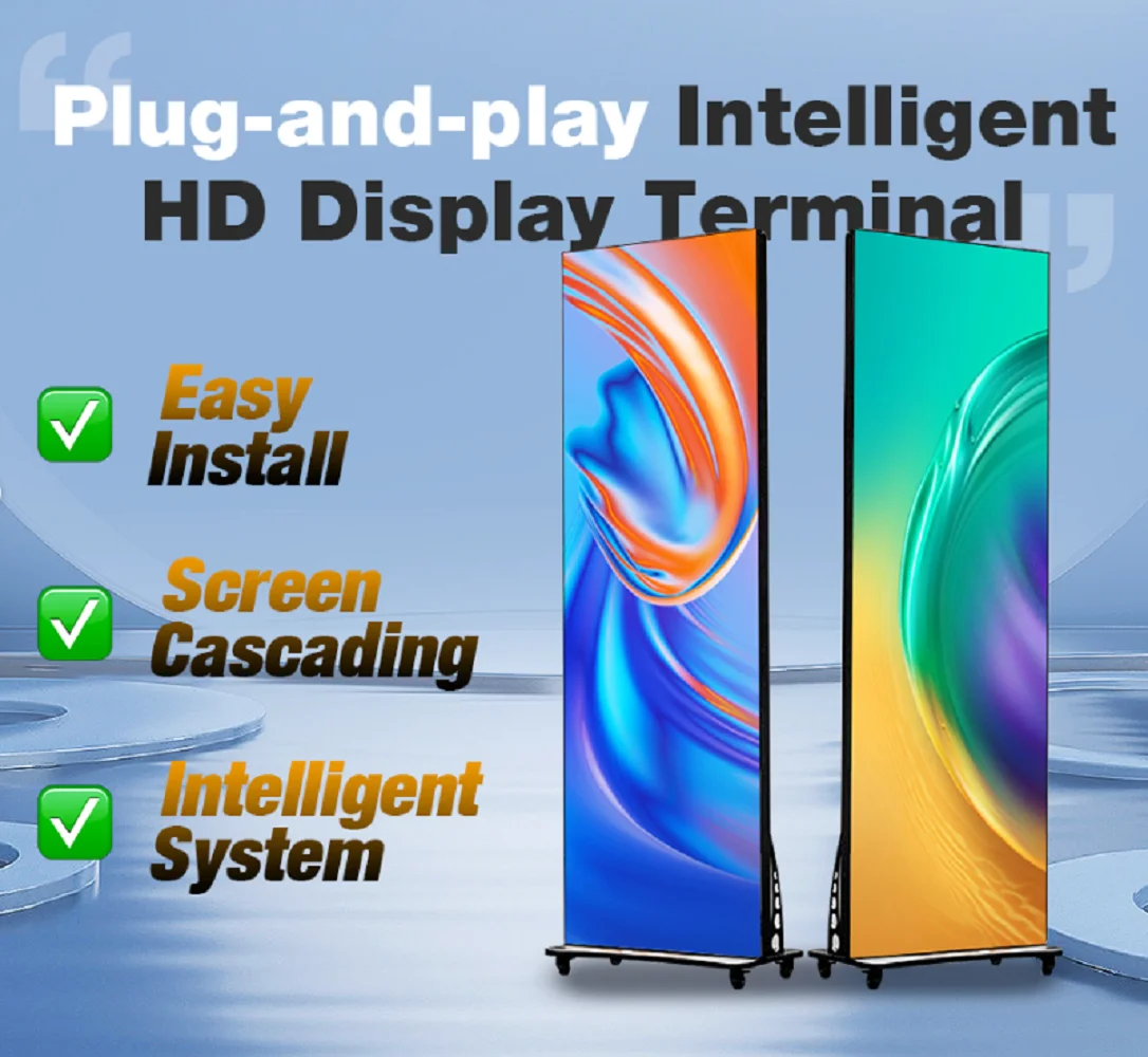 P1.538 640*1920mm Foldable COB Mall Poster LED Display Screen with Flight Case