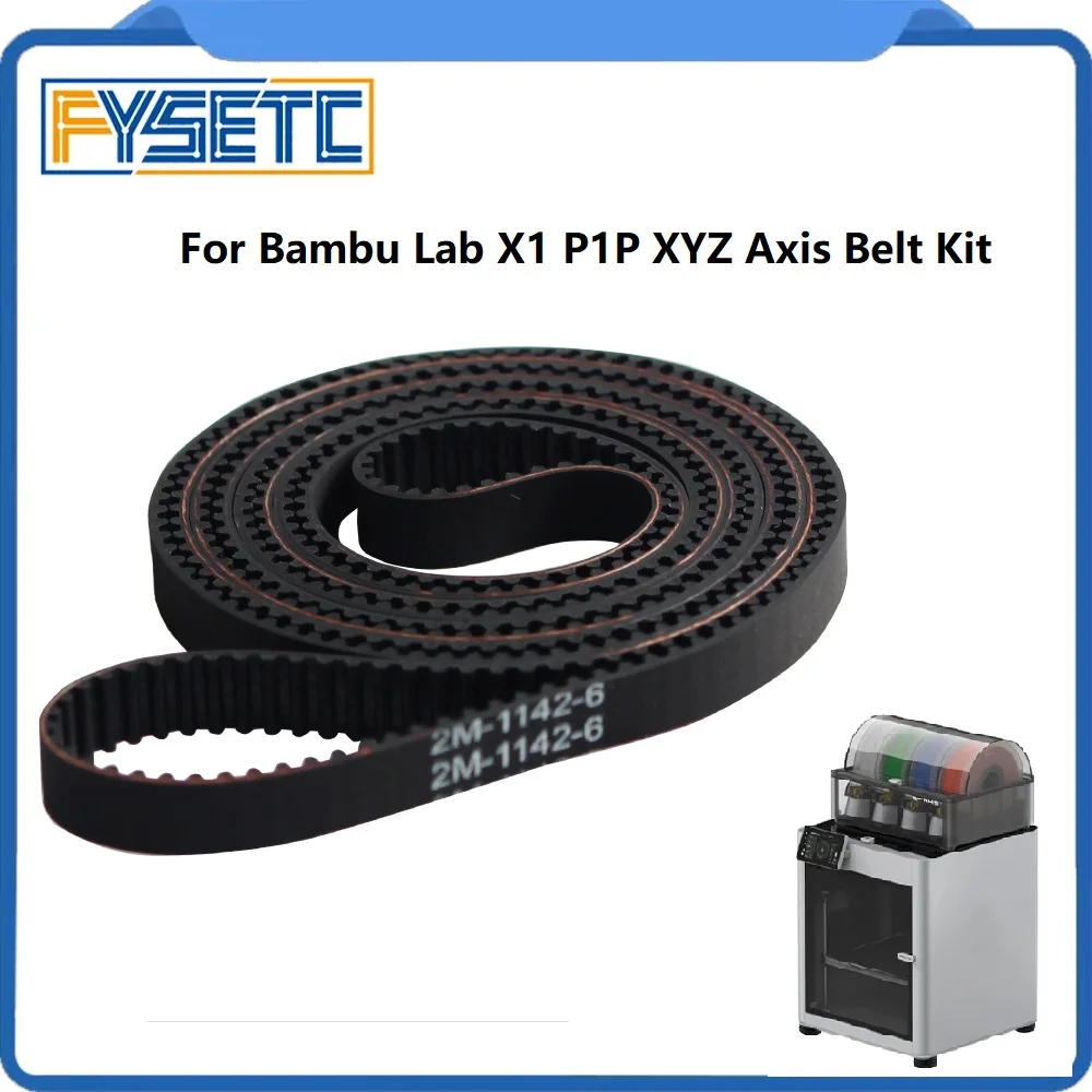 For Bambu Lab X1 P1 P XYZ Axis Belt Kit High Temperature and Wear Resistance Belt for Bambu 3d Printer