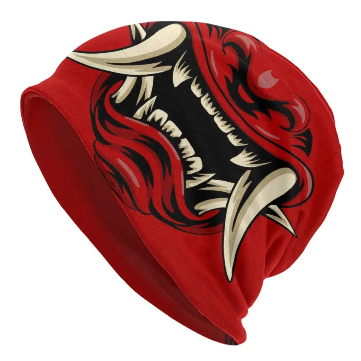Oni Japan Samurai Demon Beanie Cap Winter Warm Bonnet Femme Knit Hats Street Halloween Hanya Tattoo Skullies Beanies Hats