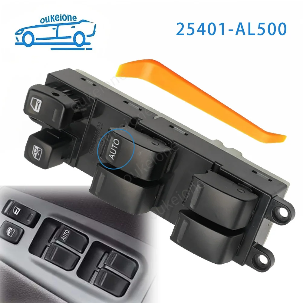 Front Right Side Electric Power Window Control Switch Glass LIifter Button for Nissan Navara D22 Skyline X-Trail T30 2001 - 2007