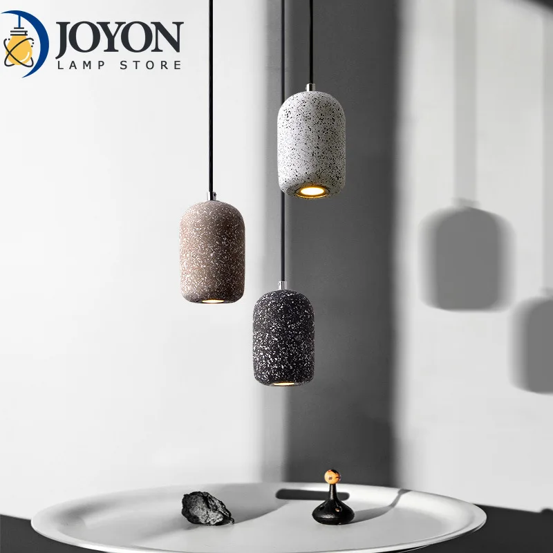 

Modern White/Grey/Black Cement Stone LED Pendant Lights Restaurant Bedside Pendant Lamp Bar Hanging Lamp Minimalist Loft Deco