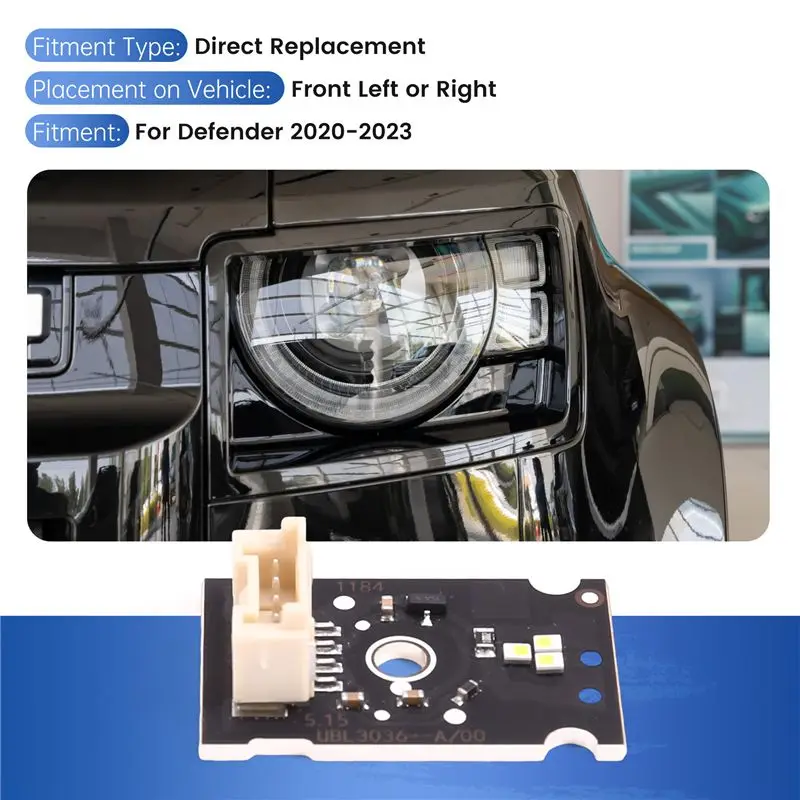 Plain For Land Rover Defender 2020-2023 Car DRL White LED Daytime Running Lights LED Board Light Turning DRL Module 1PCS