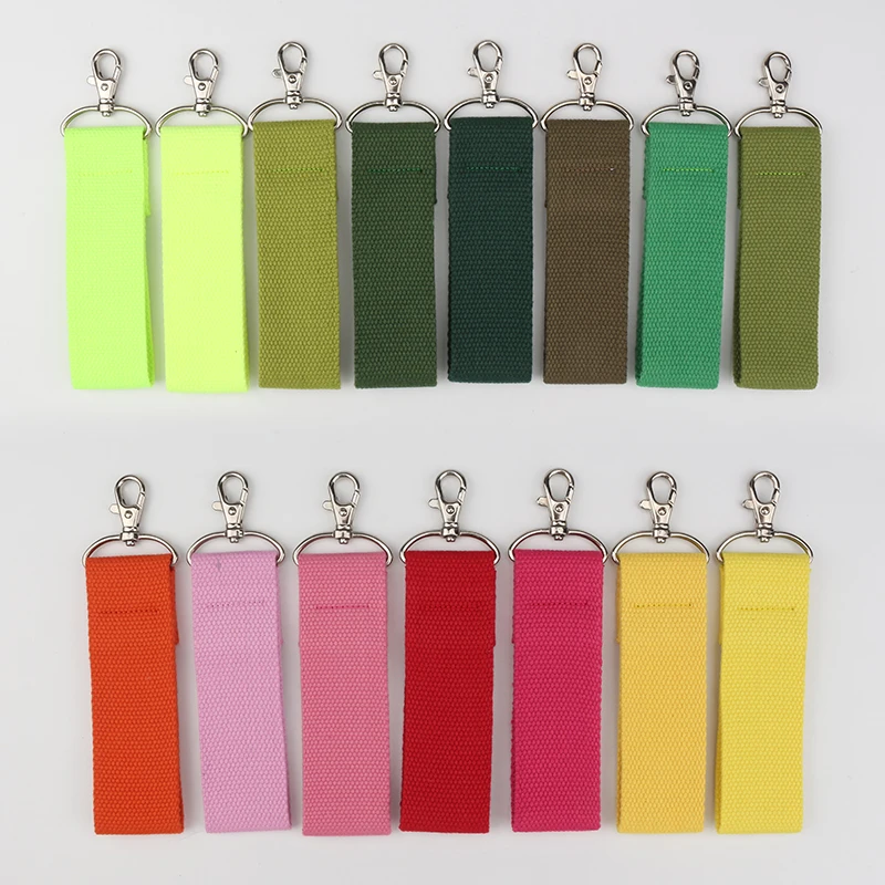 Solid Color Ribbon Keychain Anti lost Lanyard For Car Motorcycle Keys Keyring Strap Women Men DIY Blank Key Chain Gift Pendants