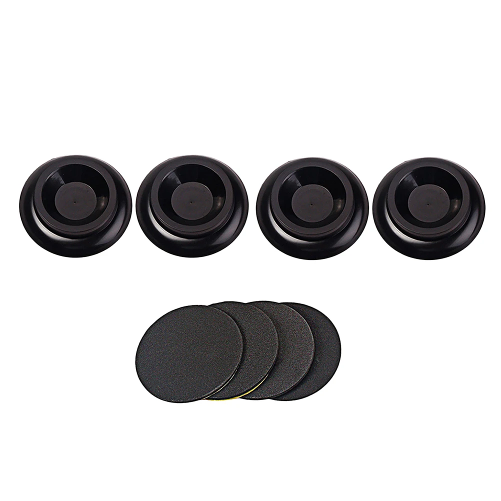 

4 Pcs Piano Mat Foot Pads Floor Household Doormats Non-slip Floormat Black Caster Cups