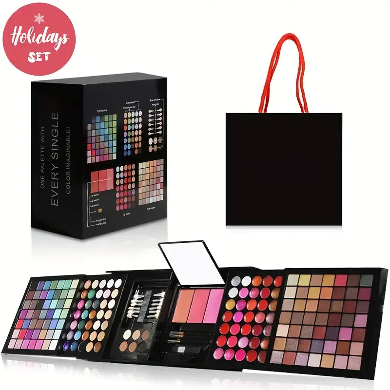 Juego de maquillaje de 177 colores que incluye paleta de sombras de ojos, colorete, Corrector de brillo de labios, maquillaje para mujer todo en