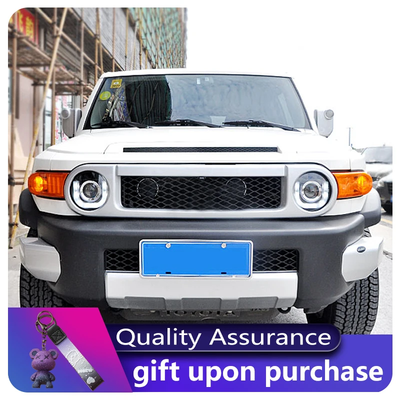 تعديل لتويوتا FJ كروزر 2007-2020 زينون U الجبهة مصباح LED بدوره إشارة DRL العلوي العارض عدسة اكسسوارات السياراتMod #4