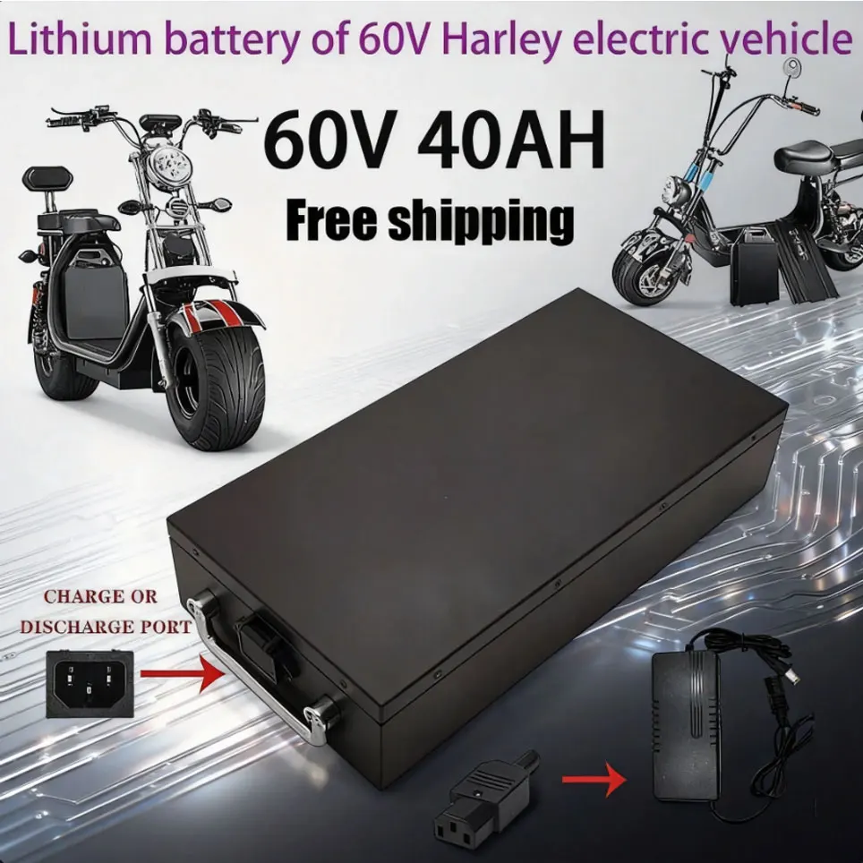 Image of 60V 20Ah 30Ah 40Ah Lithium-Batteriepack Ersatz für Harley Elektrofahrrad Roller mit Motor unter 3000W Hohe Kapazität