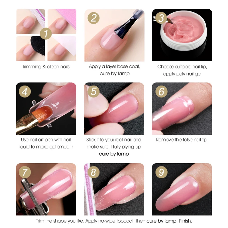 CHUNSHU 15ml Builder Jelly Gel Fast Extension Nails Hard Gel Milky White Camouflage UV/LED Semi Permanent Enhancement Nail Art