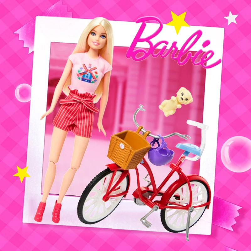 Lalki Barbie figurki akcji zabawki zestaw rowerowy zabawka domki urodziny prezenty dla dziewczynek