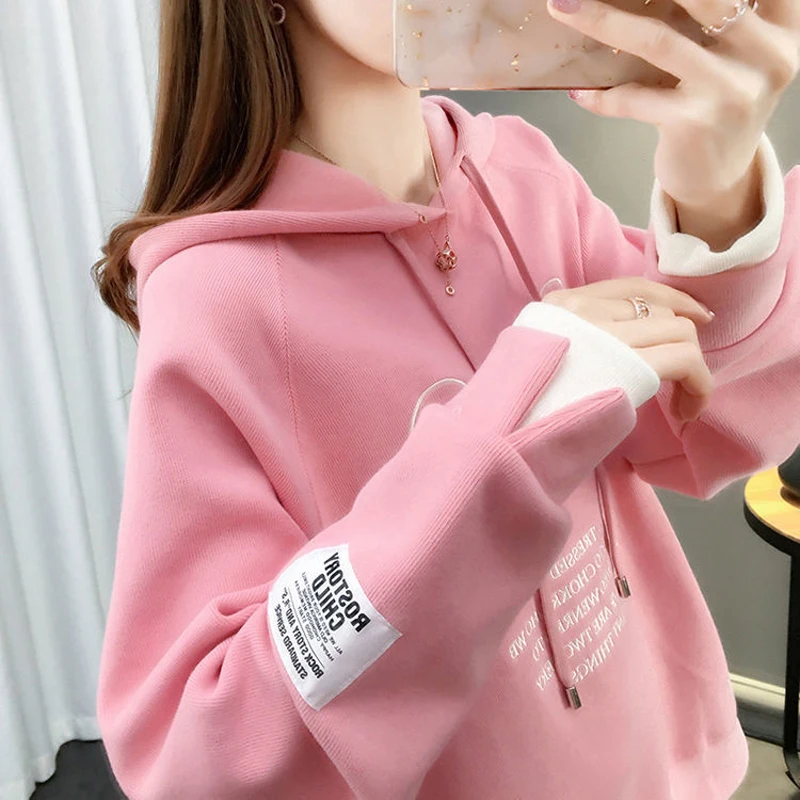 2024 Spring and Autumn New Women\'s Hooded Sweater Women\'s Fashion Trendy Loose Hoodie Top Women Pullover Jacket