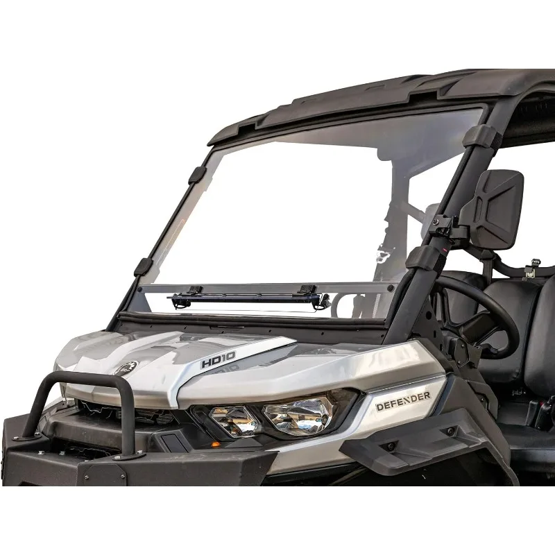 

SuperATV Scratch Resistant Flip-Vent Windshield For Can Am Defender HD5 / HD8 / HD10 / MAX (See Fitment) | Hard Coated For Extre