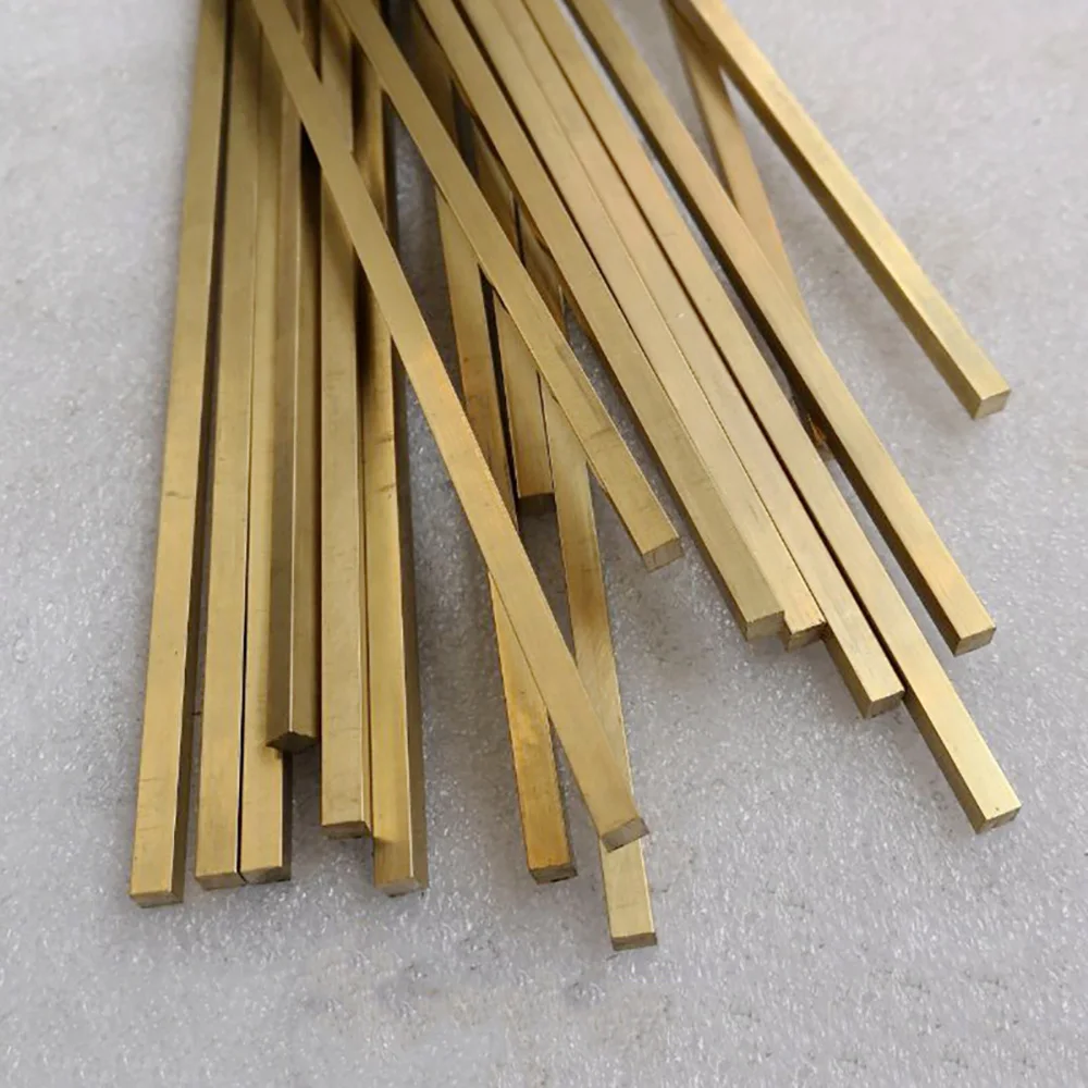 2 Pcs Brass Square Stick Length 500mm Solid Thin Rod 1/1.2/1.5/2/2.5/3/4/4.5/5/5.5/6/6.5/7/8/8.5/9/9.5/10mm Metal Small Bar