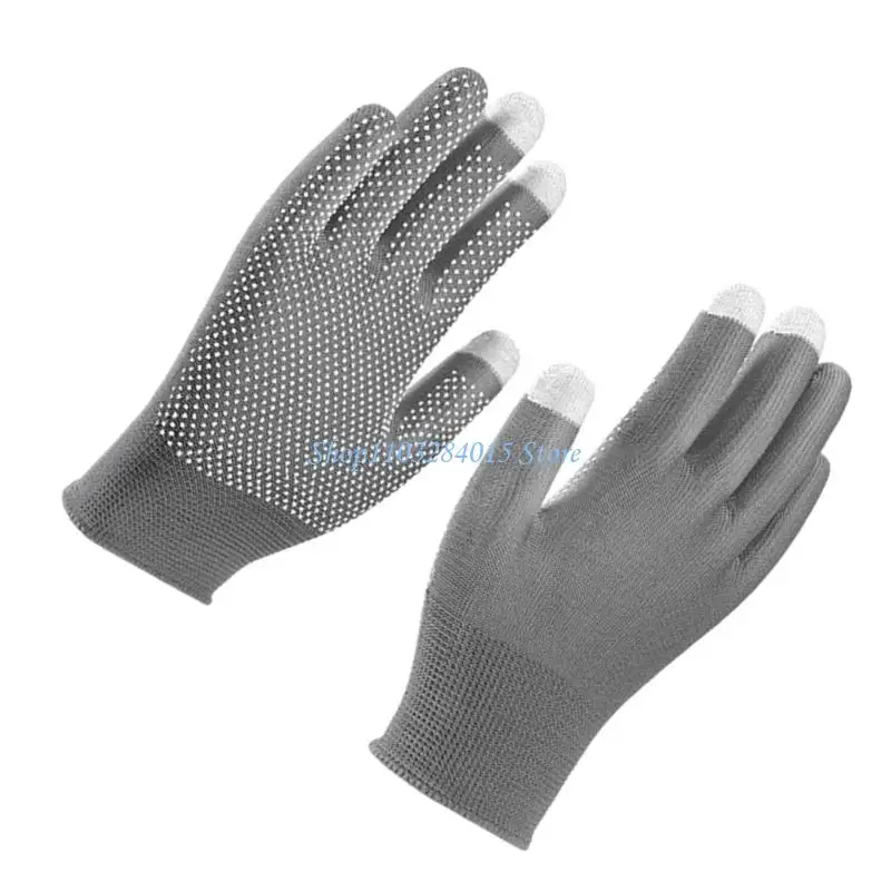 R6FF Touch Display Compatível Luvas Trabalho Revestimento Antiderrapante Para Manuseio Materiais 2pcs