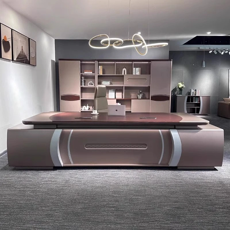 CEO desk,boss table,office Furniture,2025 New Model High-End Light Luxury , Simple Modern CEO ,'S Executive Desk With Lighting