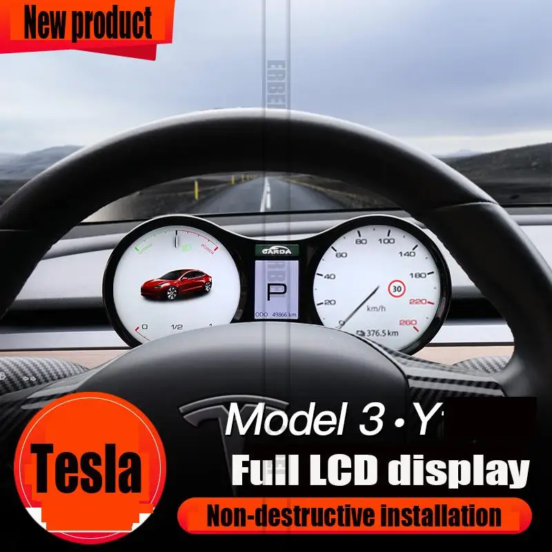 

Car LCD Instrument Cluster Retrofit Multimedia Digital Dashboard for Tesla Model 3 / Model Y Head-up Display Panel Gauges