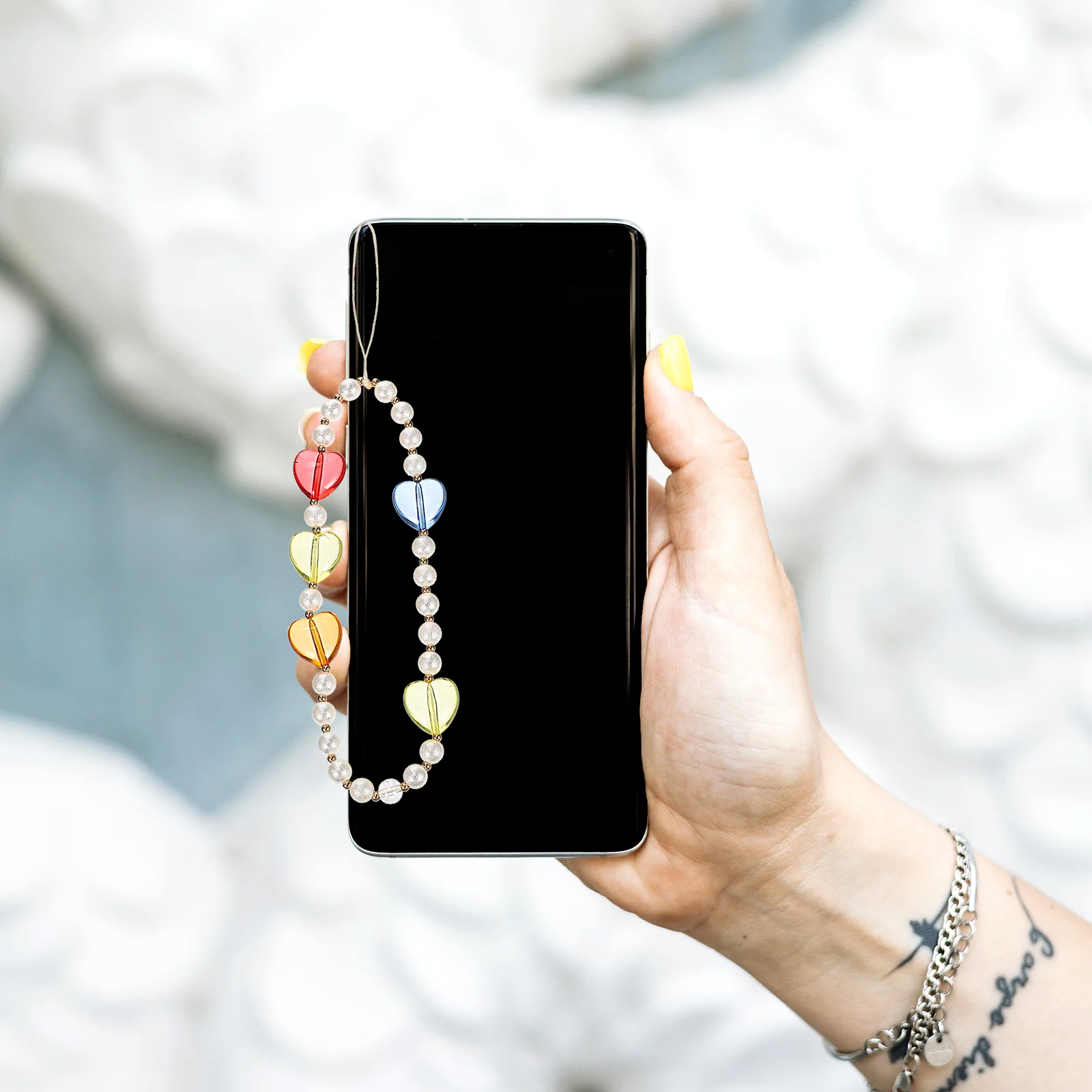 Love Pearl Machine Rope Phone Chain Mobile Lanyards Decorate Practical Accessory Unique Decors Acrylic Decorations Keychain