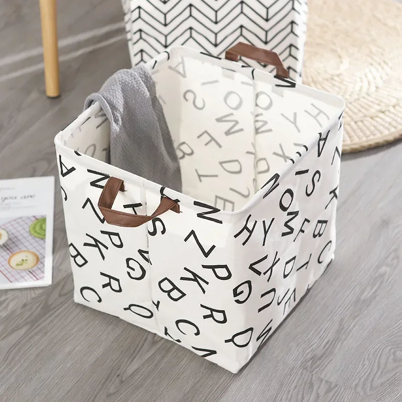 Laundry Basket Cotton And Linen Dirty Clothes Laundry Foldable Basket Storage For Children Toy Household Sundries Storage