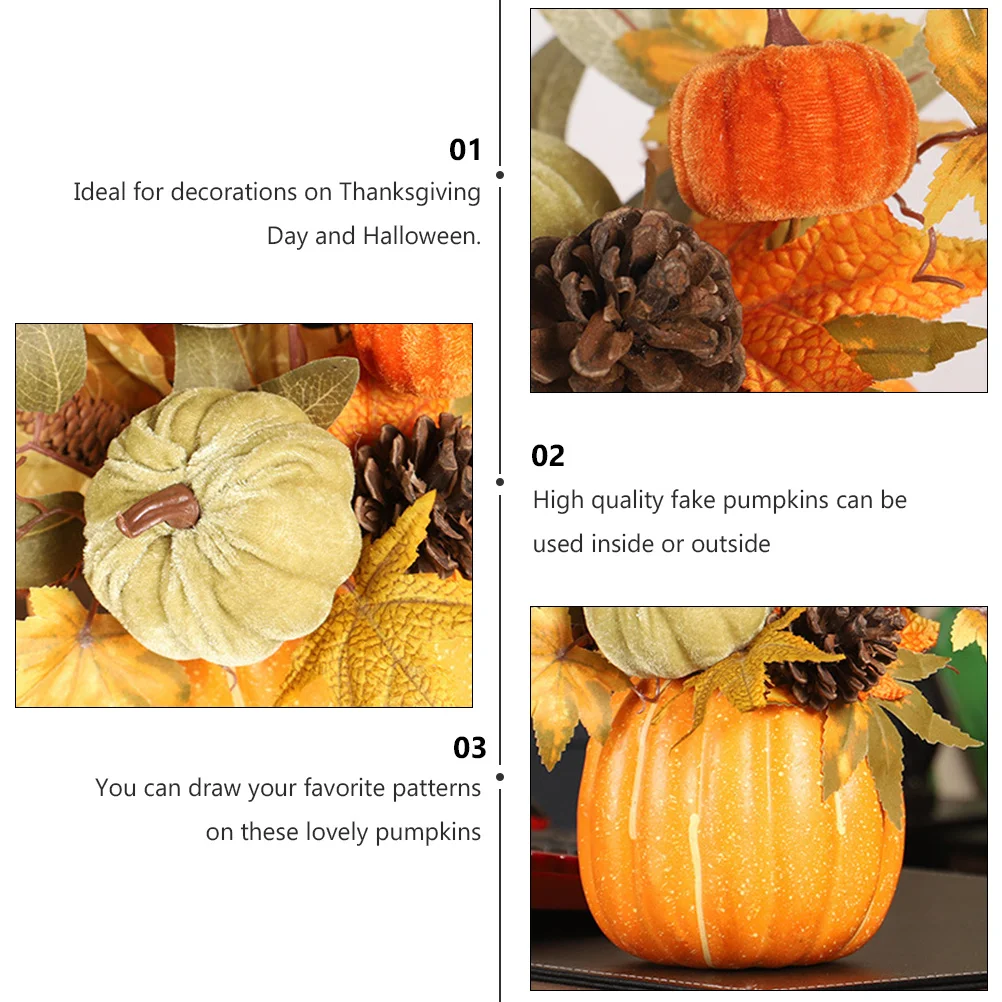 

1Pcs Simulation Pumpkin Maple Leaf Decor Assorted Colors Halloween Photography Prop Fall Party Decoration Froth Pumpkin Supplies