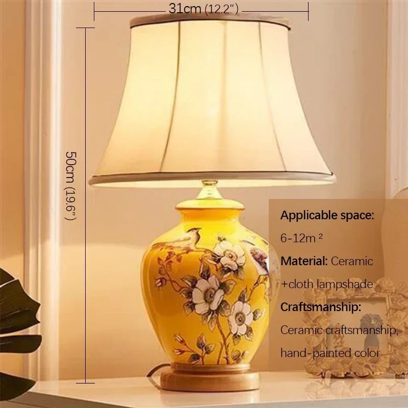 OULALA Ceramic Floral LED Table Lamp 2
