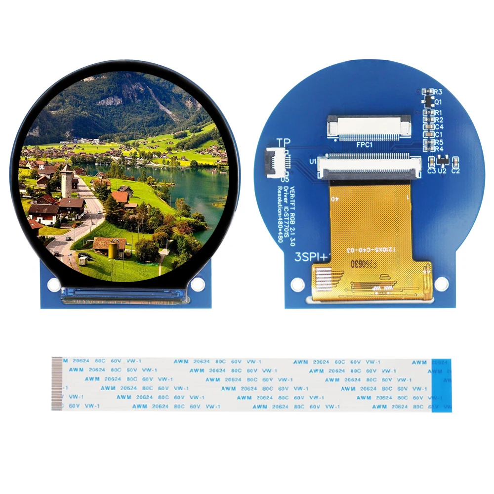 modulo-de-exibicao-lcd-tft-de-21-polegadas-tela-circular-ips-de-visao-completa-st7701-ic-480-×-480-fpc1-tp-interface-dupla-dc-3v-5v