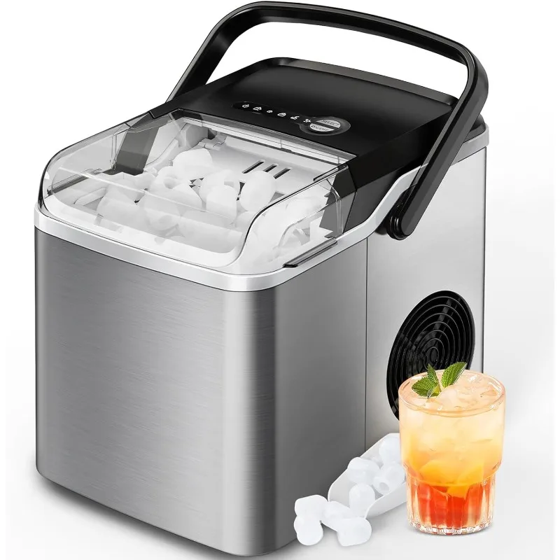 

Countertop Ice Maker, 9 Cubes Ready in 6 Mins, 26lbs in 24Hrs, Portable Ice Machine with Self-Cleaning, 2 Sizes