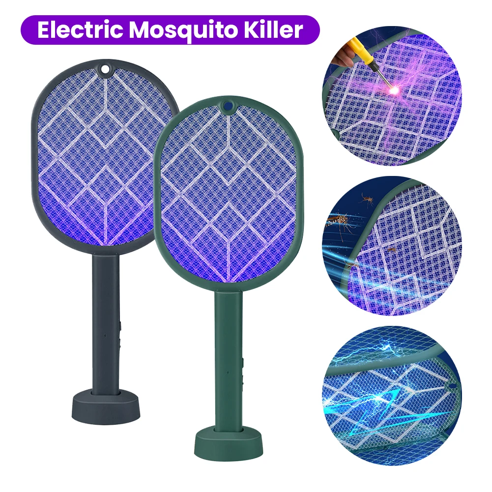 

Mosquito Killer Lamp 2-in-1 Fly Swatter Trap USB Charging Protective Net Household Supplies for Home Bedroom Living Room