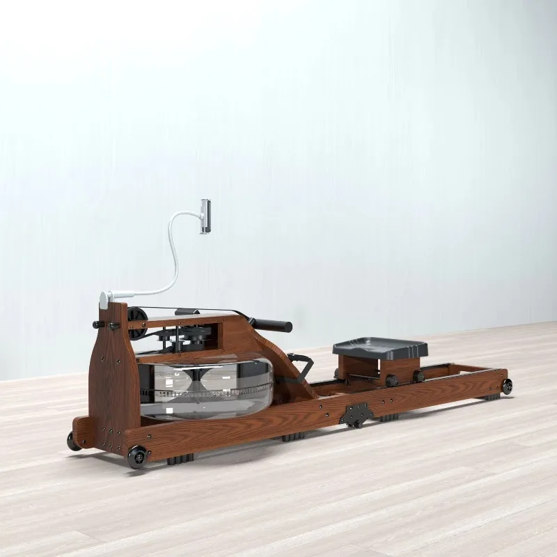 Unisex Commercial Adjustable Resistance Water Rower Detachable Folding Home Wood Rowing Machine Universal 1 Set